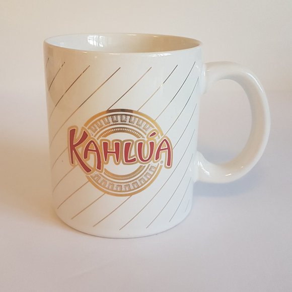 Set of 2 Vintage Kahlua Liqueur Mugs Teacups White Red Gold Kahlua Coffee Mugs - Picture 4 of 16